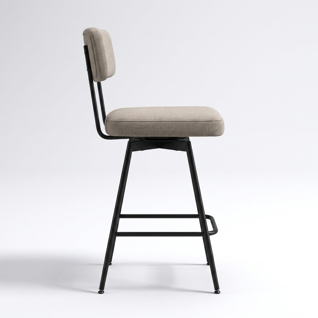 Tabouret de bar blanc lin - Alma