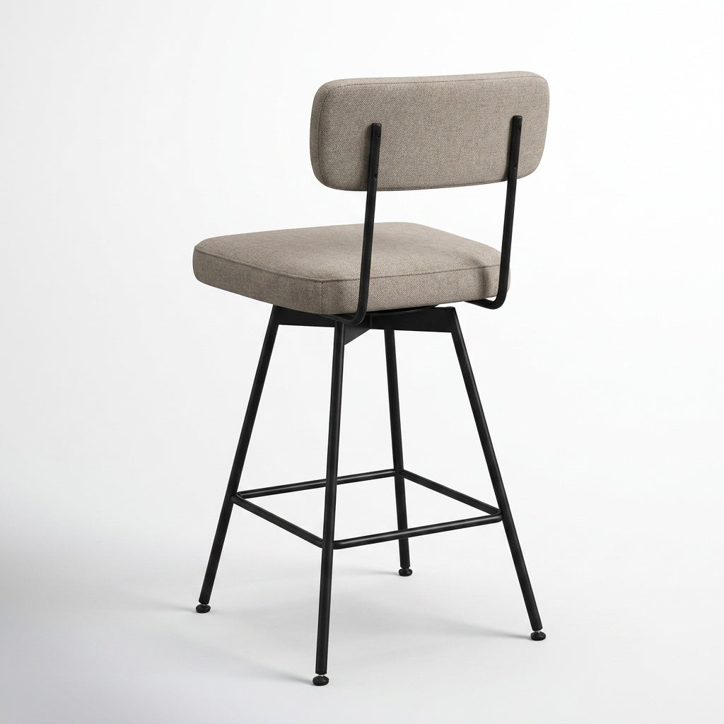 Tabouret de bar blanc lin - Alma