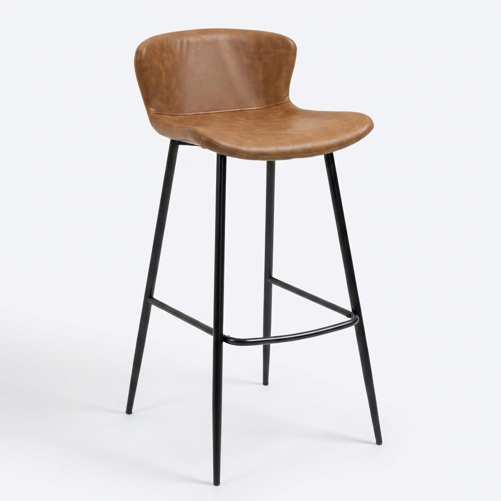 Tabouret de bar simili cuir - Camelo
