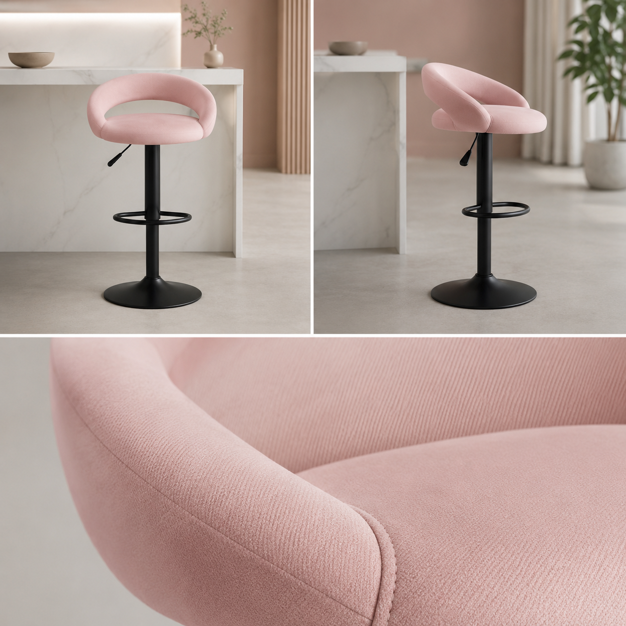 Tabourets de bar Velours - Fidji  (Lot de 2)