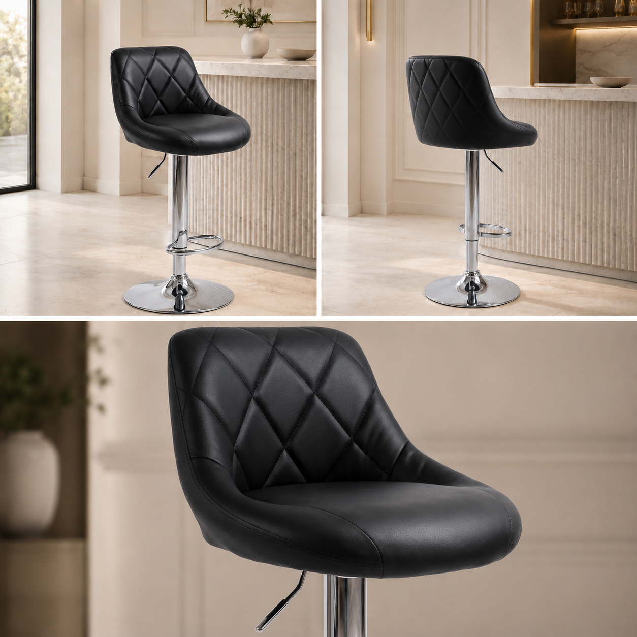 Tabouret de bar simili cuir - Gianni