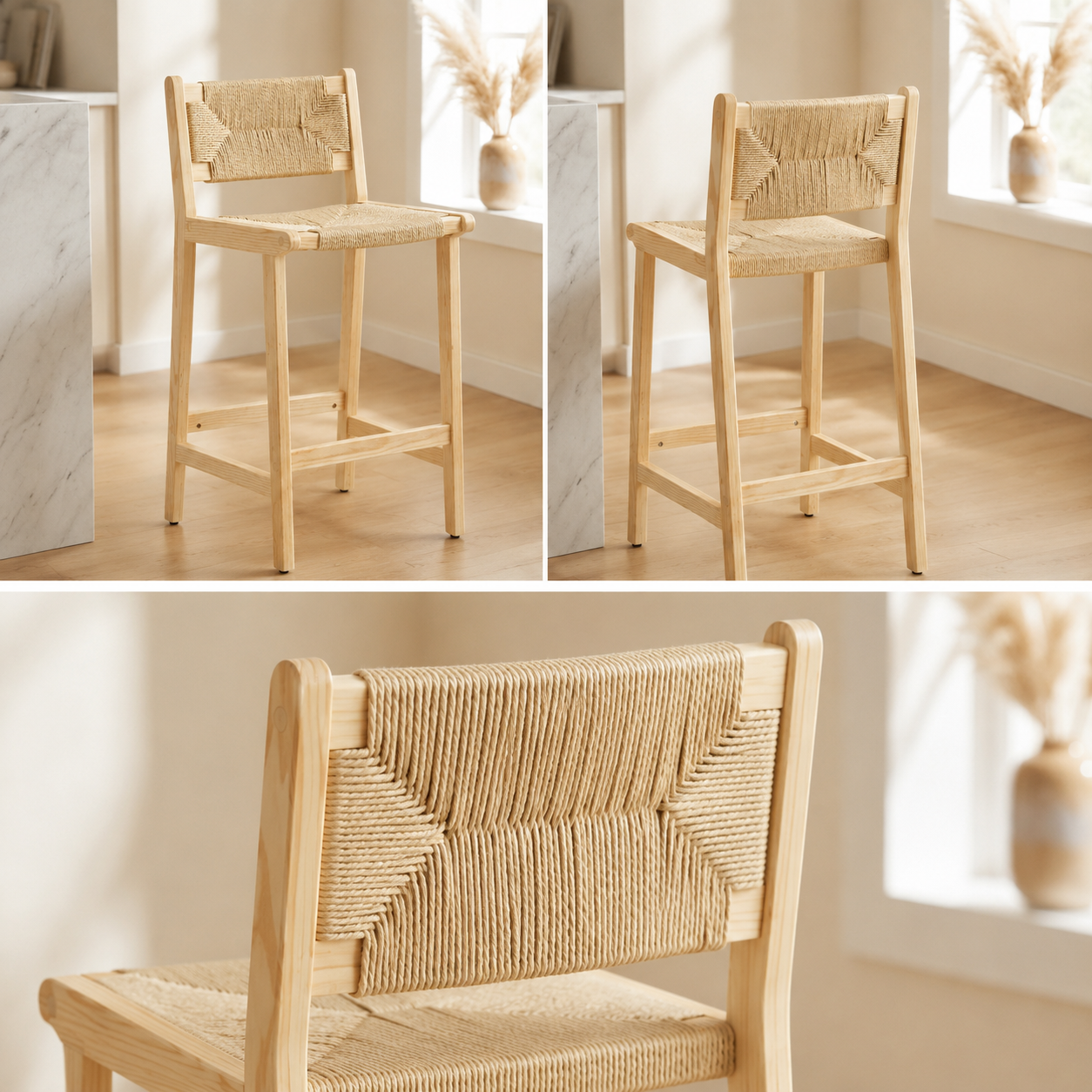 Tabouret de bar en pin massif - Oslo