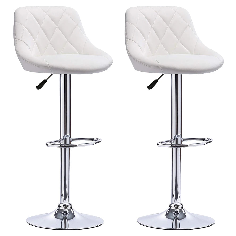 2 Pack PU Leather Bar Stools Swivel Counter Chair Height Adjustable Mid Back Bar Stools Hair Salon Home Kitchen Table (7 Colors)