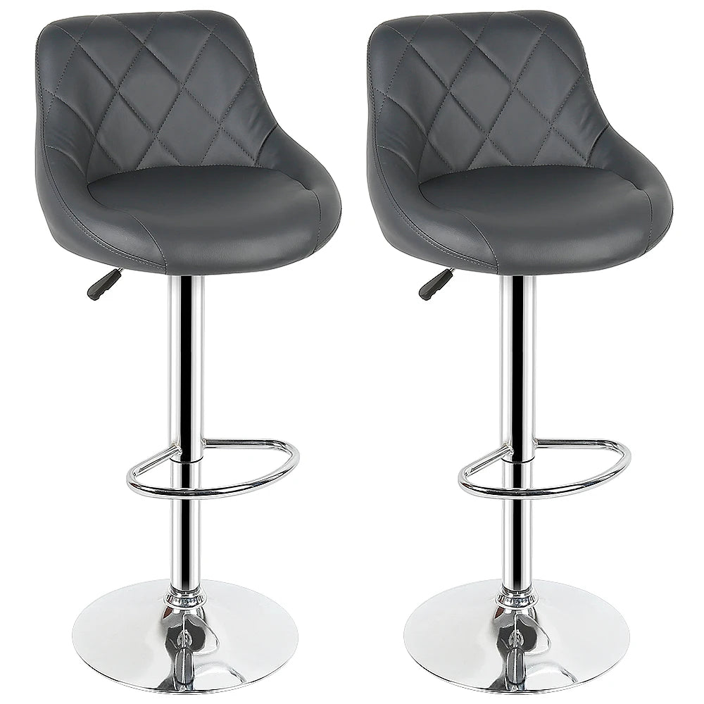 2 Pack PU Leather Bar Stools Swivel Counter Chair Height Adjustable Mid Back Bar Stools Hair Salon Home Kitchen Table (7 Colors)