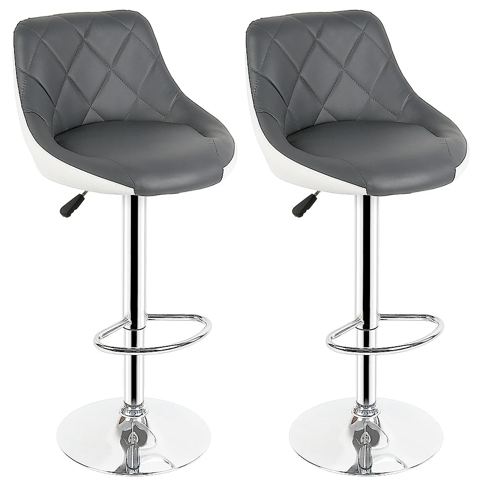 2 Pack PU Leather Bar Stools Swivel Counter Chair Height Adjustable Mid Back Bar Stools Hair Salon Home Kitchen Table (7 Colors)
