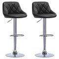2 Pack PU Leather Bar Stools Swivel Counter Chair Height Adjustable Mid Back Bar Stools Hair Salon Home Kitchen Table (7 Colors)
