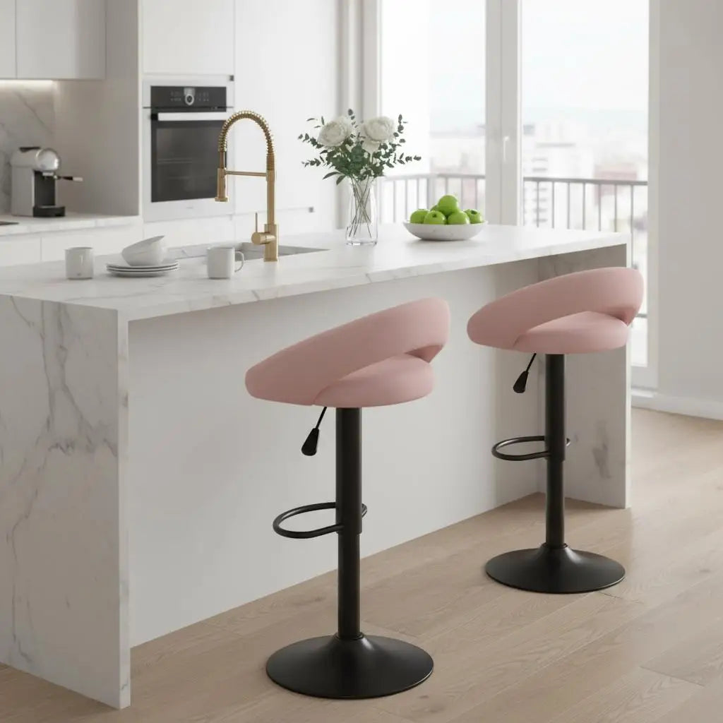 Tabourets de bar Velours - Fidji  (Lot de 2)