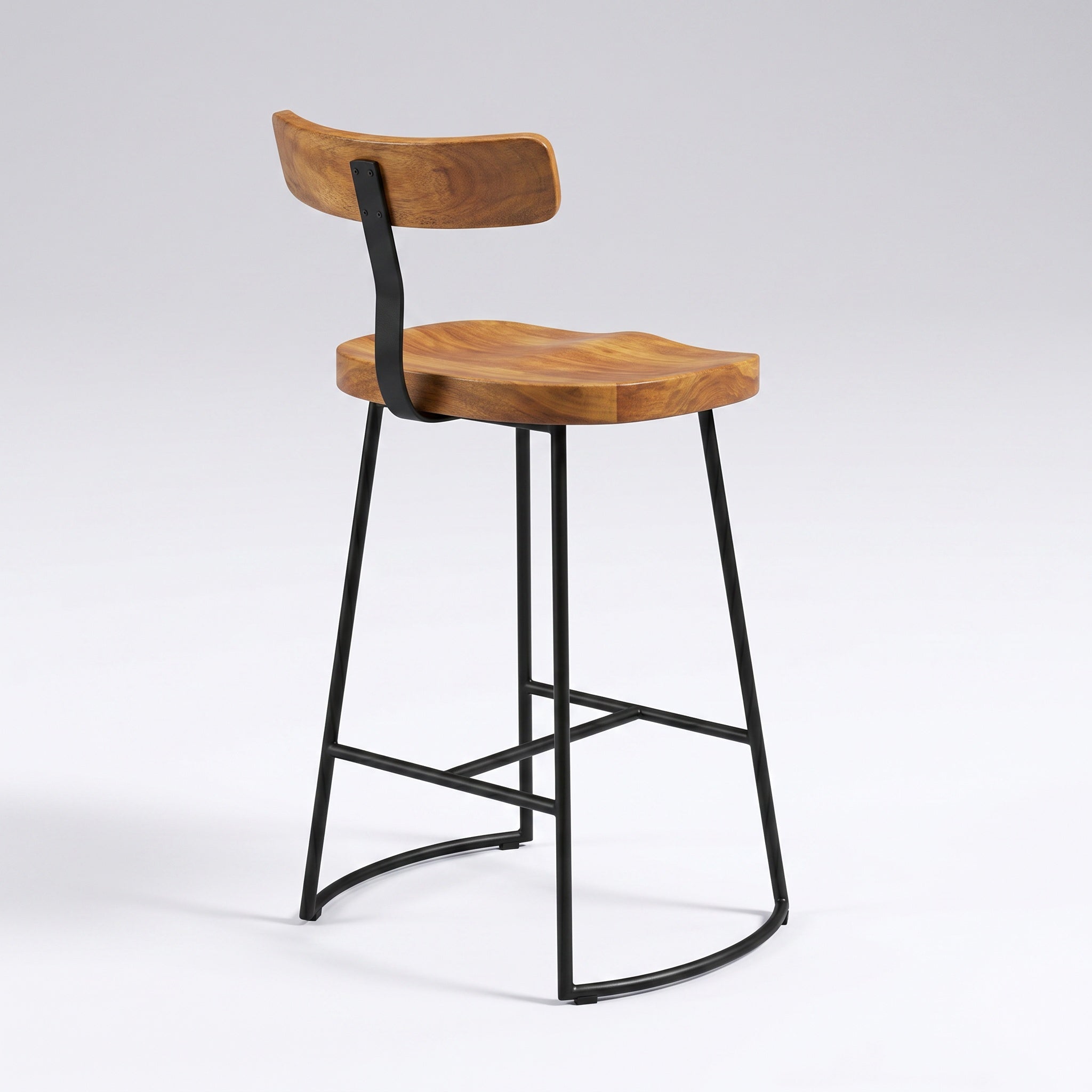 Tabourets de Bar Sculptés en Bois de Manguier Massif  - Jaipur (Lot de 2)