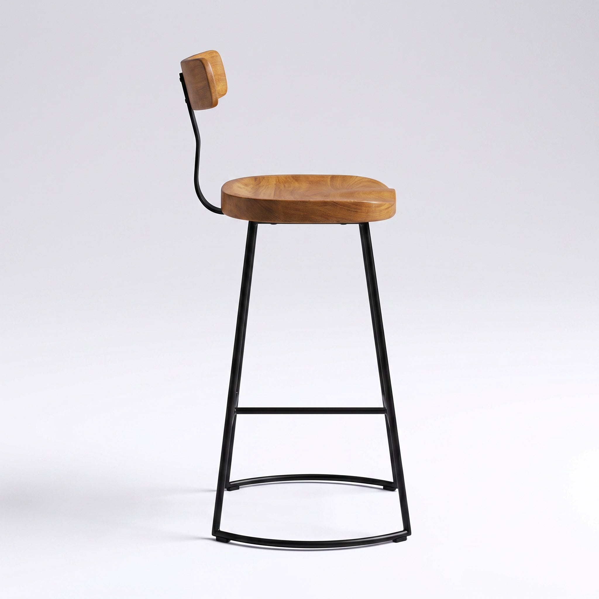 Tabourets de Bar Sculptés en Bois de Manguier Massif  - Jaipur (Lot de 2)
