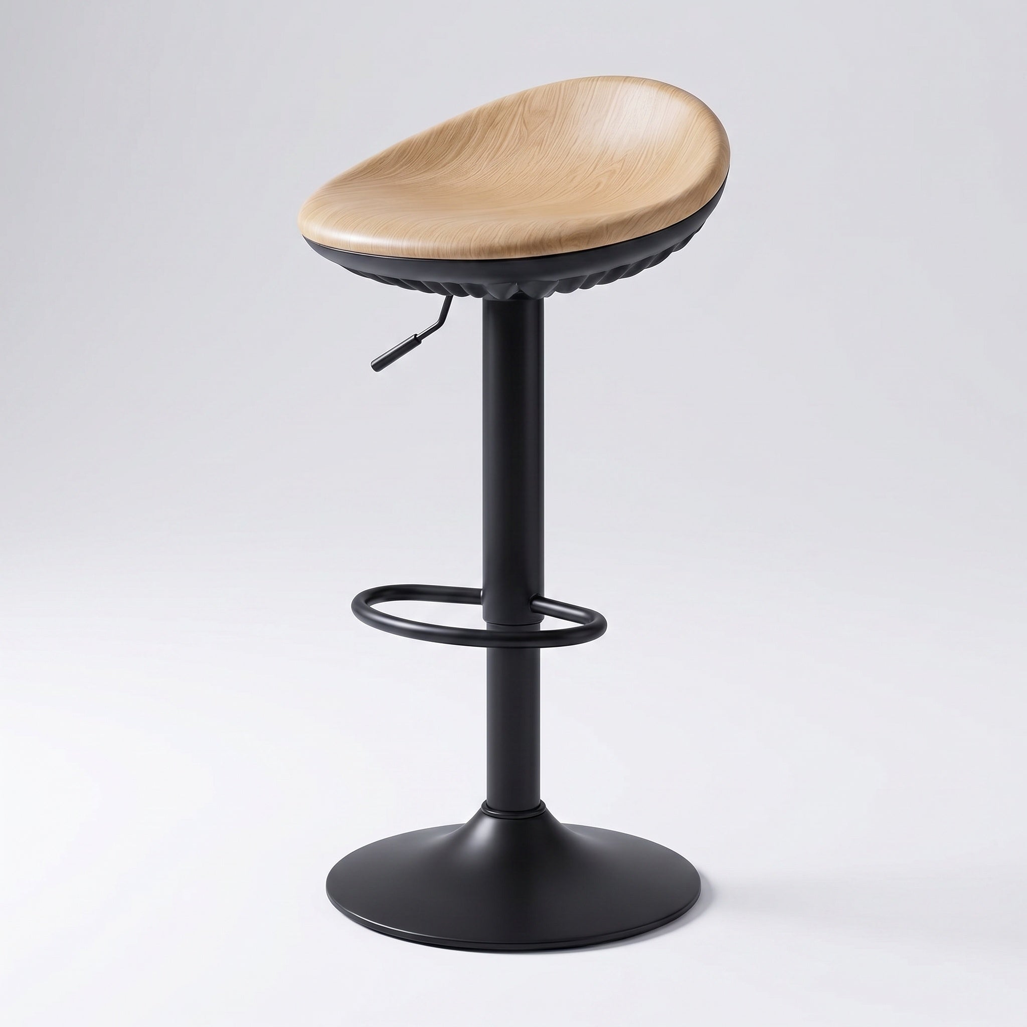 Tabourets de Bar Effet Bois Réglables Design Sans Dossier - Stockholm