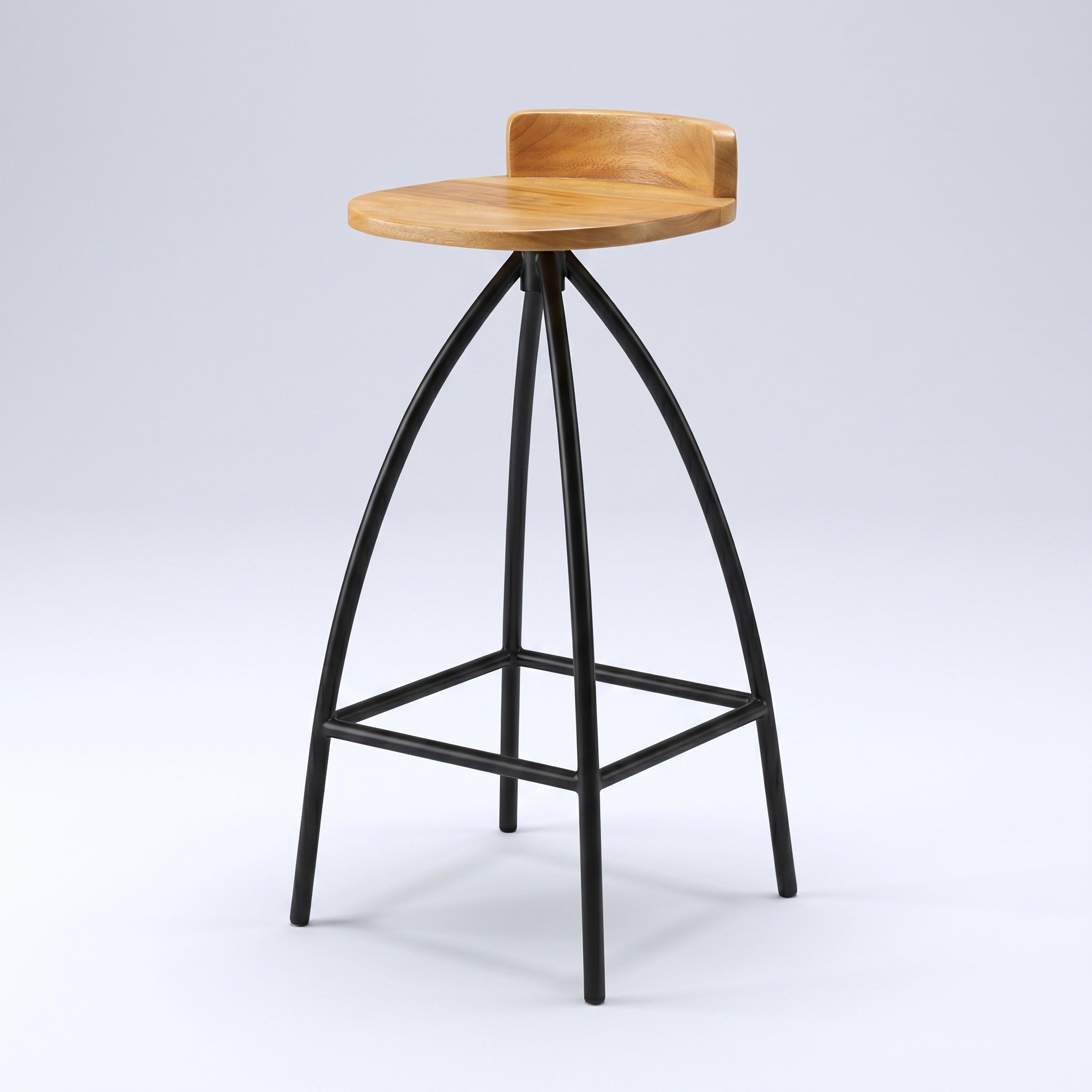 Tabourets de Bar Industriels en Bois de Manguier Massif (Lot de 2) - Bombay
