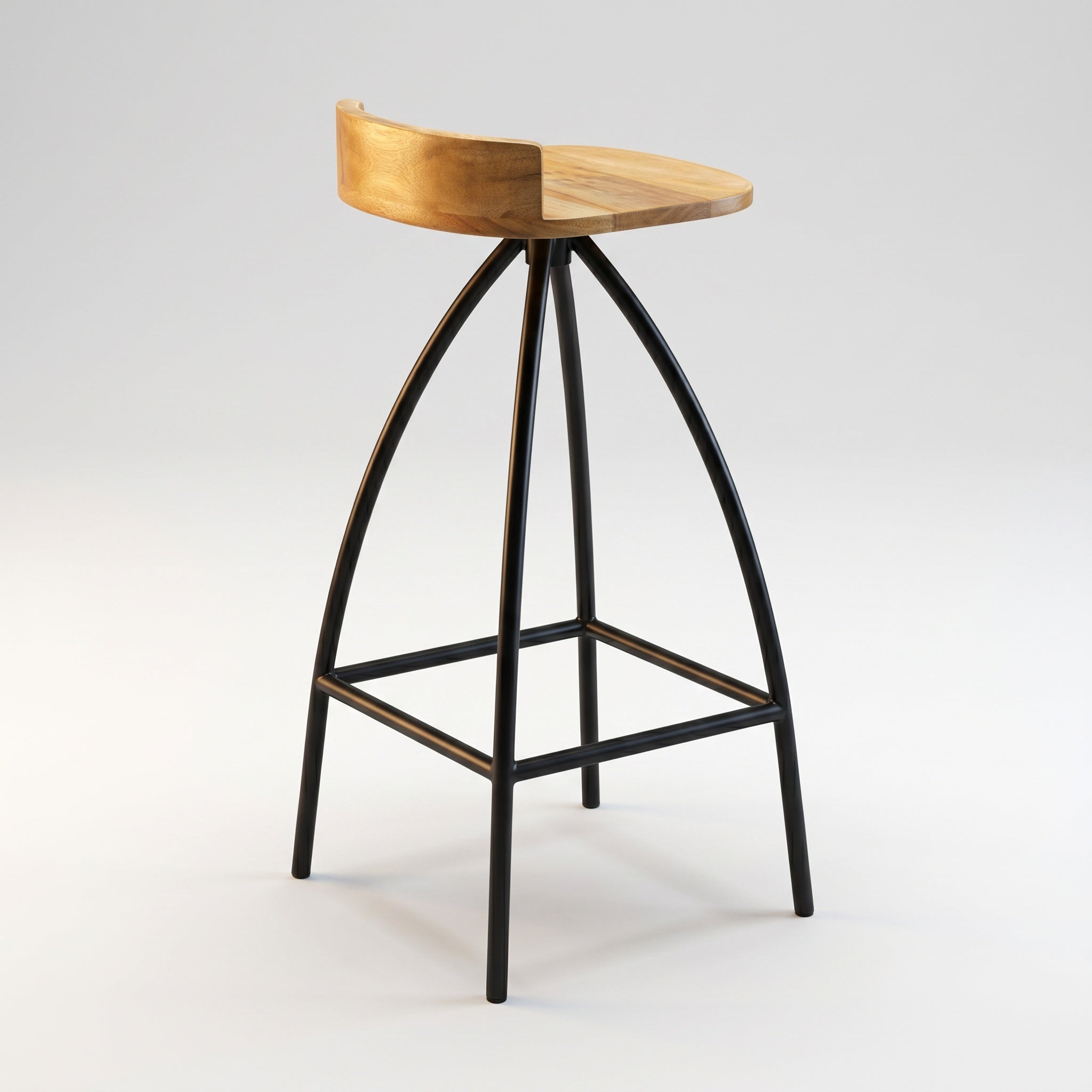 Tabourets de Bar Industriels en Bois de Manguier Massif (Lot de 2) - Bombay