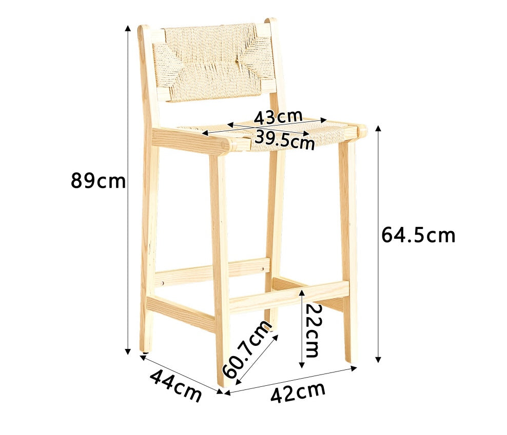 Tabouret de bar en pin massif - Oslo